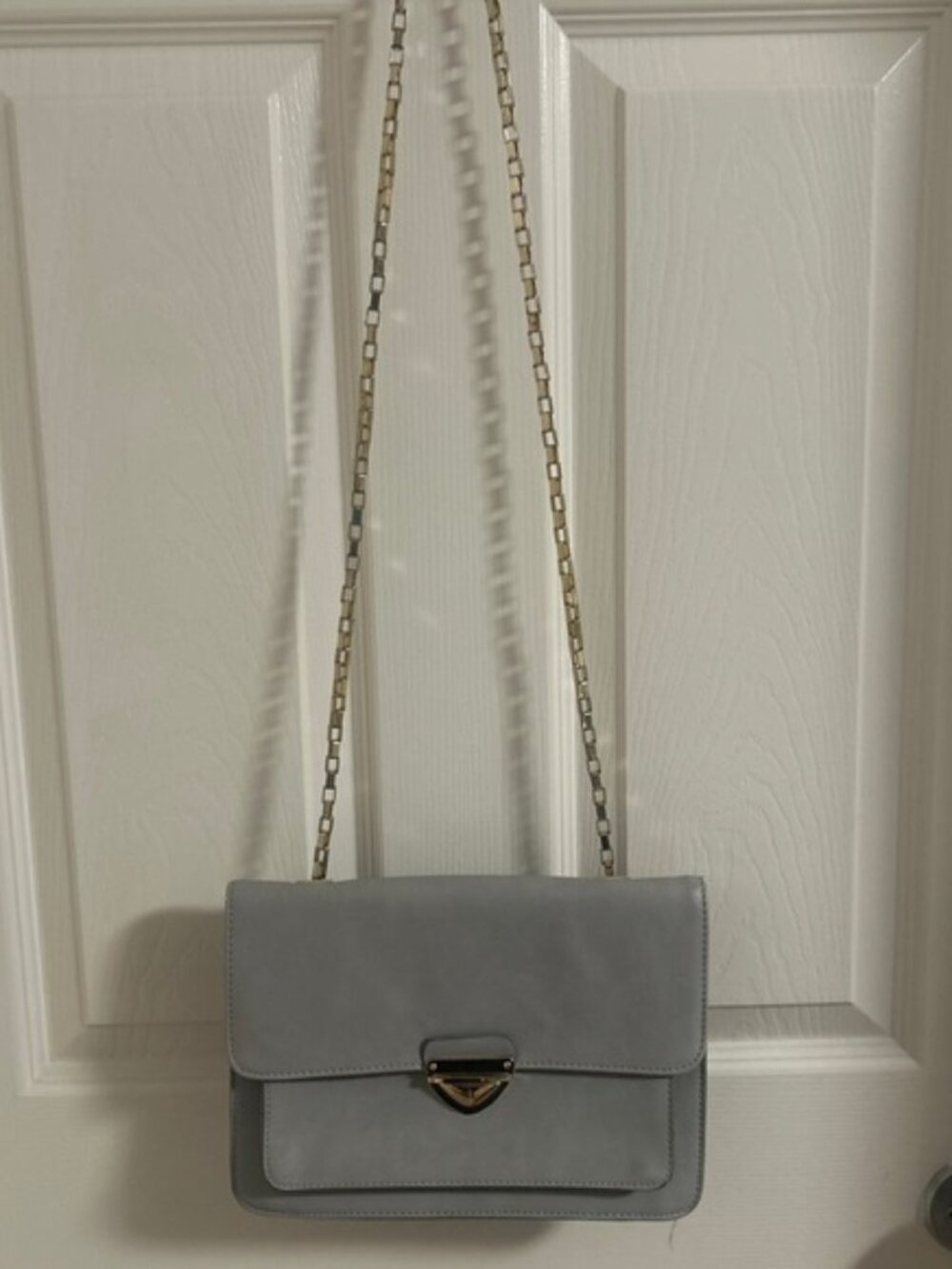 Forever 21 Gray Crossbody Bag with Gold Chain Strap